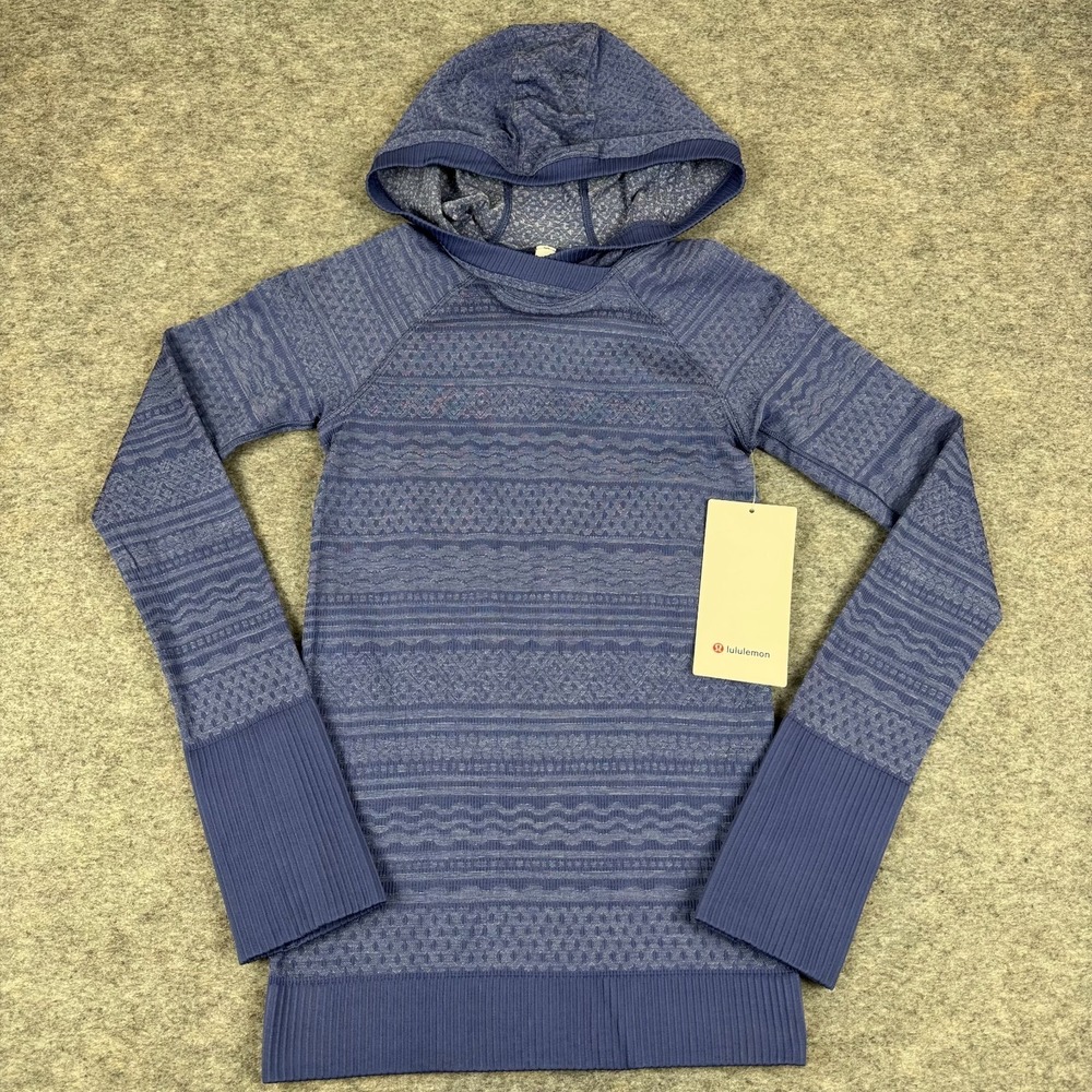 Lululemon Rest Less Hoodie W3BKGS Gatsby Blue White Womens 2